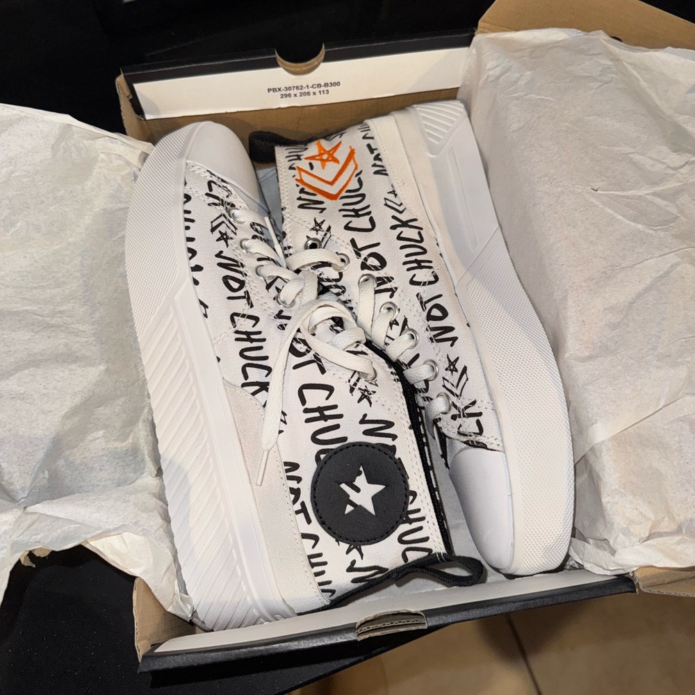 Size 9 High Top Converse Untitl3D Cs Mid Basketball Shoes Pale Putty White